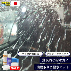 【スーパーセール】10％OFF！ガラスケア ガラス撥水 ウロコ鎧セット 撥水コート剤 ガラス撥水剤 ウィンドウコーティング剤 フロントガラス 窓ガラス撥水 油膜取り フッ素コート ウィンドウケア ウロコ カーピカネット 洗車用品 車 ガラス 水垢落とし