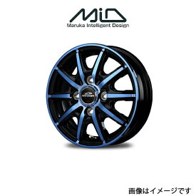 MID シュナイダー RX10-K アルミホイール 4本 サンバー 200系(12×3.5B 4-100 INSET42 ブラックポリッシュ/クリスタルブルークリア)SCHNEIDER RX10-K