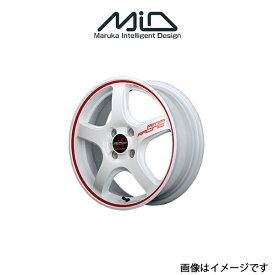 MID RMPレーシング R50 アルミホイール 4本 ミライース LA300系(15×5J 4-100 INSET45 ホワイト/リムレッドライン)RMP RACING R50