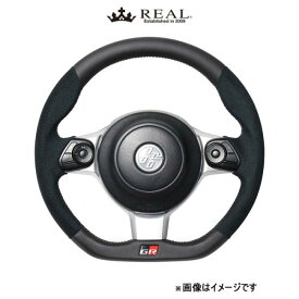 レアル ステアリング オリジナルシリーズ エンブレムタイプ(ブラックレザー&ブラックウルトラスエード)GR 86 ZN6 GRM-ALC-SL REAL