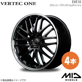 VERTEC ONE/EXE10 モコ 33系 アルミホイール 4本セット 【15×4.5J 4-100 INSET45 グロッシーブラック/リムポリッシュ】