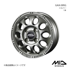 MID WHEELS/GAIA BRIG エブリイワゴン DA17W アルミホイール1本【12×3.5B 4-100 INSET45 シルバー】