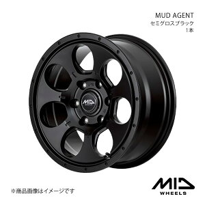 MID WHEELS/MUD AGENT ハイエース/レジアスエース 200系 アルミホイール1本【15×6.0J 6-139.7 INSET33 セミグロスブラック】