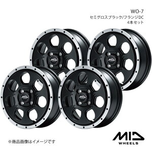 MID WHEELS/WO-7 タント LA650S/LA660S アルミホイール4本セット【15×4.5J 4-100 INSET45 セミグロスブラック/フランジDC】