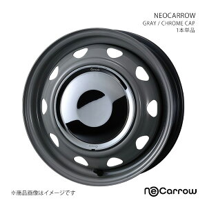 NEOCARROW �l�I�L���� �z�C�[�� 1�{�P�i 0014042 �y12×3.5J 12-100/110/114.3 INSET34 GRAY/CHROME CAP�z