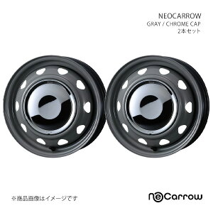 NEOCARROW �l�I�L���� �z�C�[�� 2�{�Z�b�g 0014042×2 �y12×3.5J 12-100/110/114.3 INSET34 GRAY/CHROME CAP�z