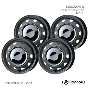 NEOCARROW �l�I�L���� �z�C�[�� 4�{�Z�b�g 0014042×4 �y12×3.5J 12-100/110/114.3 INSET34 GRAY/CHROME CAP�z