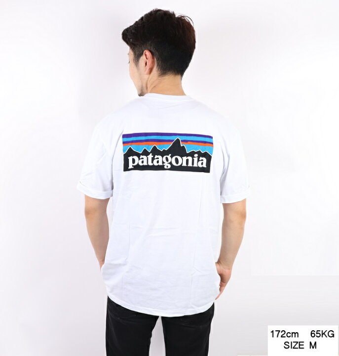 パタゴニア PATAGONIA Tシャツ P-6 LOGO RESPONSIBILI-TEE WHI WHITE BLk Black T  SHIRTS アウトドア ギフト 母の日 登山 Carre 