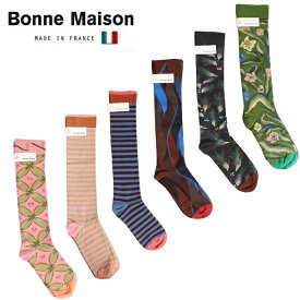 Bonne Maison ボンヌメゾン コットン ロング ソックス 2020aw レディース 靴下 フランス 送料無料 総柄