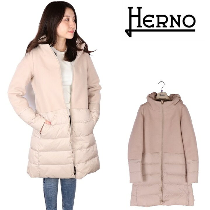 楽天市場 ヘルノ Herno ダウンコート レディース 大きいサイズあり Pi0848d 21aw ウール ナイロン 切り替え ダウンジャケット レディース 細身 ロングコート ロング ベージュ ダウン 1985 ウールコート Carre 楽天市場店