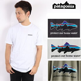 パタゴニア PATAGONIA Tシャツ P-6 LOGO RESPONSIBILI-TEE WHI WHITE BLk Black 正規品 T SHIRTS ウォータートラウトオーガニックTシャツ