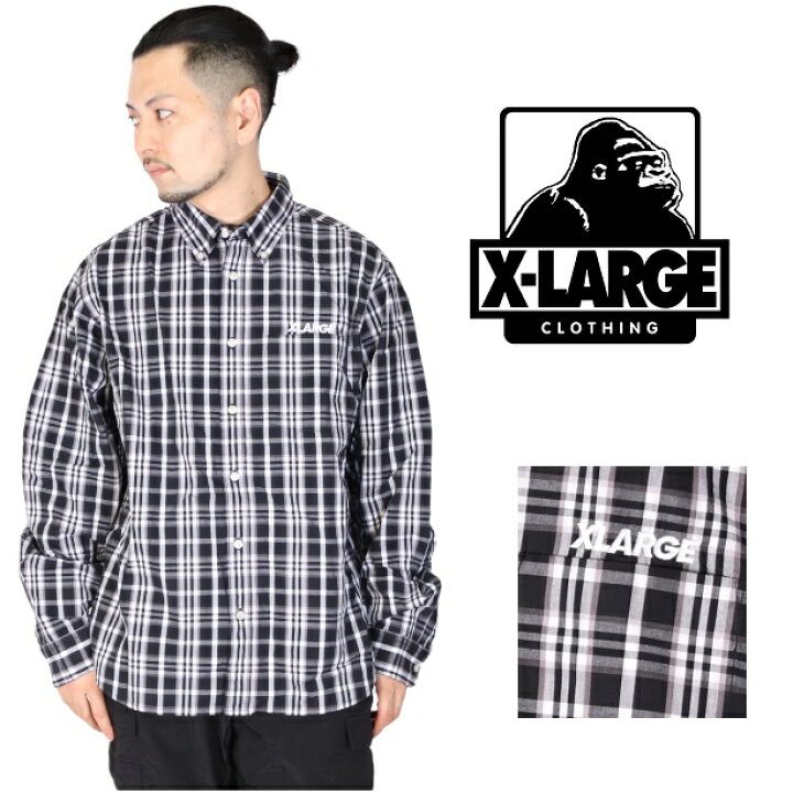 楽天市場】XLARGE エクストララージ 長袖 EMBROIDERY BD チェック  