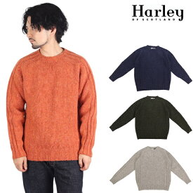 Harley of scotland ハーレーオブスコットランド ネップ ニット M5028/7 ウール クルーネック セーター 丸首 CREW NECK SWEATER ネップニット セーター メンズ NOR’EASTERLY レディース