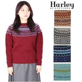 ハーレーオブスコットランド レディース ニット Harley of scotland ノルディック クルーネック CREW NECK SWEATER ニット セーター レディース NOR’EASTERLY 雪柄 ハーレー ノルディック柄 ヨーク