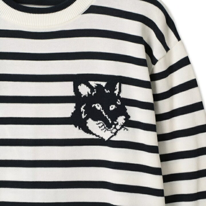 楽天市場】メゾンキツネ Maison kitsune ボーダーニット クルーネック  