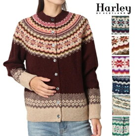 （初売りセール) ハーレーオブスコットランド カーディガン 3HB Harley of scotland レディース L4859/3HB ノルディック CREW NECK cardigan ニット セーター 雪柄 NOR’EASTERLY フェアアイル柄