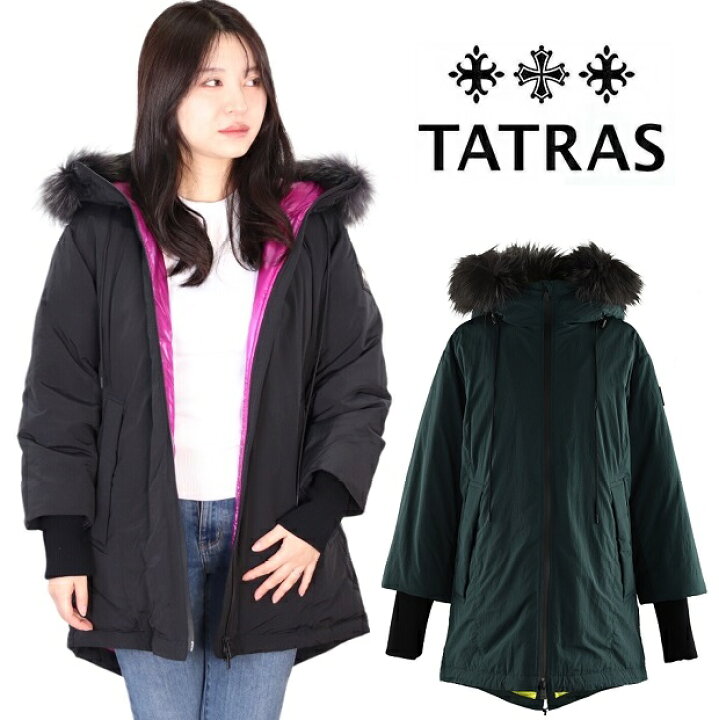 楽天市場】TATRAS タトラス ELEMEDEA フード付き ラクーンファー 