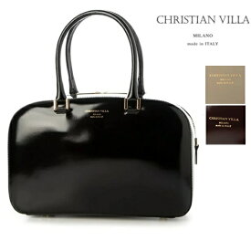 CHRISTIAN VILLA クリスチャンヴィラ ハンド バッグ 2WAY ショルダーバッグ レディース イタリア製 牛革 ガラスレザー 6150 柳橋唯さん着用モデル 6218 新カラー 25SS