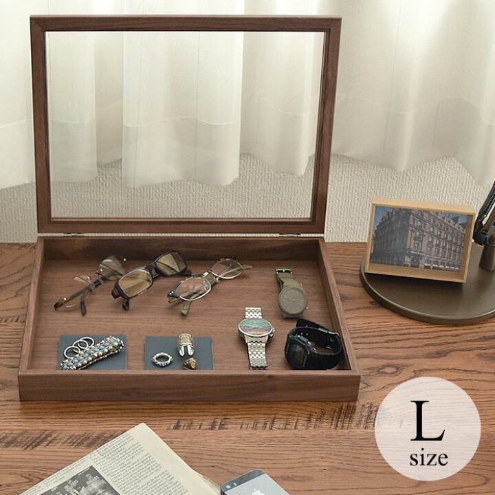 楽天市場】ラルース LaLuz ウォールナット アクセサリーケース L 