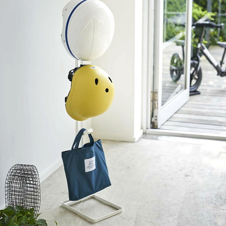 楽天市場 ヘルメット 電動自転車バッテリースタンド タワー Tower 引っ掛け収納 キッズヘルメット 収納 子供用ヘルメットラック 子供用ラック 習い事かばん 通学グッズ 帽子 おもちゃ 4447 4448 スリム コンパクト シンプル 山崎実業 Yamazaki Carro デザイン雑貨カロ