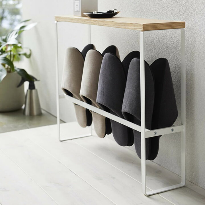 楽天市場 天板付きスリッパラック タワー Tower スリム おしゃれ 収納 スリッパスタンド スリッパ立て スリッパ入れ 玄関 ルームシューズ コンパクト 省スペース 小物置き 棚 白 黒 4足 1段 シンプル 5152 5153 山崎実業 Yamazaki Carro デザイン雑貨カロ