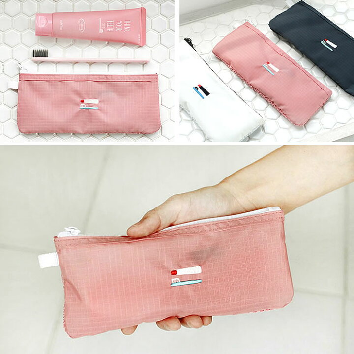 楽天市場 お買い物マラソン P最大26倍 ポーチ 歯ブラシポーチ 2nul 2nul 旅行 トラベルポーチ 歯ブラシケース 洗面ポーチ かわいい お泊り 持ち運び メッシュ 薄い 出張 Toothbrush Pouch シンプル トラベル用品 ポケット付き Carro デザイン雑貨カロ
