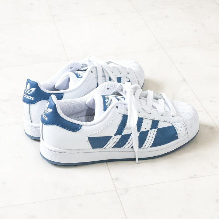 楽天市場 Adidas Originals アディダス オリジナルス Adidas Superstar スーパースター21s Fx5532 ホワイト ブルースニーカー ローカット カジュアル 個性派 Carrot