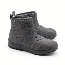 BOGS [ボグス]キルティングウォータープルーフショートスノーブーツ3A 72239 013 チャコール CHARCOAL SNOW DAY LOWスノーデイ ロー / 防水 / アンクル / 滑りにくい / ゴム底 / 雪