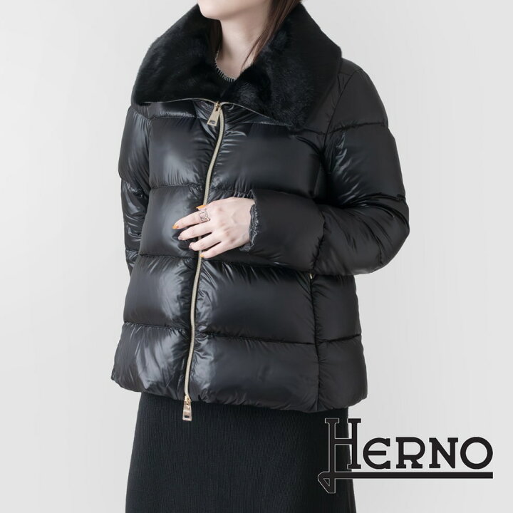 楽天市場】HERNO [ヘルノ]リブカラーデザインロングダウンコート4A  