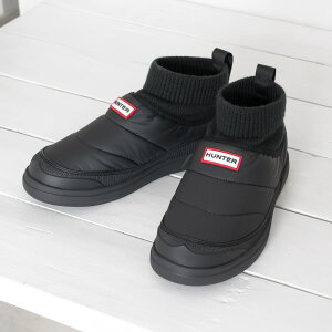 HUNTER [�n���^�[]���f�B�[�X �C��/�A�E�g �p�t�@�[ �j�b�g �u�[�c5A WOMENS IN/OUT PUFFER KNIT BOOTWFS2265REN BLACK �u���b�N�X�|�[�e�B�[ / �j�b�e�B�h �J�t �X���b�p�[ �u�[�c / �X�j�[�J�[