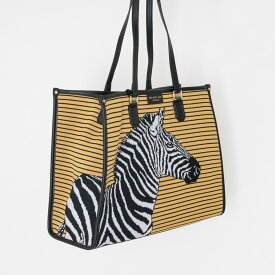 【期間限定10%OFF】MY BEST BAG [マイベストバッグ]アニマルスクエア2WAYトートバッグ4S 6106 ZEBRA ゼブラ イエロー しまうま ボーダーインポート / 本革 / セレクト / モード / トレンド / 個性的 / 幾何学柄 /