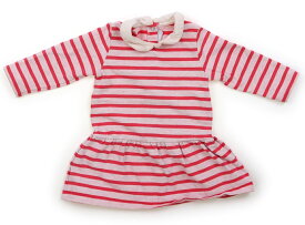 プチバトー PETIT BATEAU ワンピース 80 女の子 ピンク・ボーダー 子供服 ベビー服 キッズ アウトレット ユーズド 【中古】キッズ・ベビー・マタニティ