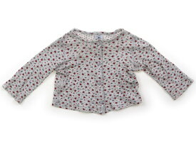 プチバトー PETIT BATEAU カーディガン 60 女の子 グレー・赤花柄 子供服 ベビー服 キッズ アウトレット ユーズド 【中古】キッズ・ベビー・マタニティ