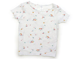 カーターズ Carter's Tシャツ・カットソー 130 女の子 白・ピンク×オレンジ×花 子供服 ベビー服 キッズ アウトレット ユーズド 【中古】キッズ・ベビー・マタニティ