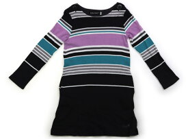 べべ BeBe ワンピース 110 女の子 黒×ボーダー 子供服 ベビー服 キッズ アウトレット ユーズド 【中古】キッズ・ベビー・マタニティ