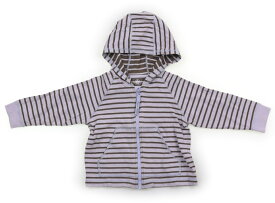 プチバトー PETIT BATEAU パーカー 80 男の子 茶・ライトブルー・ボーダー 子供服 ベビー服 キッズ アウトレット ユーズド 【中古】キッズ・ベビー・マタニティ