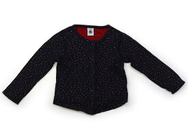 プチバトー PETIT BATEAU カーディガン 80 女の子 ネイビー　赤　花柄 子供服 ベビー服 キッズ アウトレット ユーズド 【中古】キッズ・ベビー・マタニティ