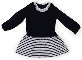 プチバトー PETIT BATEAU ワンピース 80 女の子 ネイビー・ボーダー・レース 子供服 ベビー服 キッズ アウトレット ユーズド 【中古】キッズ・ベビー・マタニティ