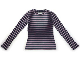 アバクロ Abercrombie Tシャツ・カットソー 140 女の子 チャコール・サックス・ピンクボーダー 子供服 ベビー服 キッズ アウトレット ユーズド 【中古】キッズ・ベビー・マタニティ