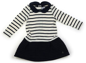 プチバトー PETIT BATEAU ワンピース 80 女の子 ネイビー×白、ボーダー 子供服 ベビー服 キッズ アウトレット ユーズド 【中古】キッズ・ベビー・マタニティ