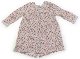 プチバトー PETIT BATEAU ワンピース 80 女の子 杢グレー×ピンク花柄 子供服 ベビー服 キッズ アウトレット ユーズド 【中古】キッズ・ベビー・マタニティ