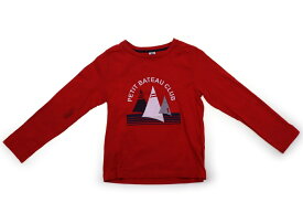 プチバトー PETIT BATEAU Tシャツ・カットソー 120 女の子 赤、ロゴ、ヨット 子供服 ベビー服 キッズ アウトレット ユーズド 【中古】キッズ・ベビー・マタニティ