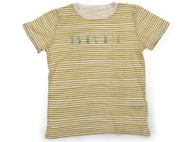 バーバリー BURBERRY Tシャツ・カットソー 140 女の子 オフ地・マスタードボーダー 子供服 ベビー服 キッズ アウトレット ユーズド 【中古】キッズ・ベビー・マタニティ