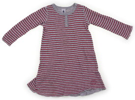 プチバトー PETIT BATEAU ワンピース 90 女の子 グレー、マゼンダピンクボーダー 子供服 ベビー服 キッズ アウトレット ユーズド 【中古】キッズ・ベビー・マタニティ