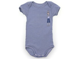 プチバトー PETIT BATEAU ロンパース 70 男の子 青ボーダー 子供服 ベビー服 キッズ アウトレット ユーズド 【中古】キッズ・ベビー・マタニティ