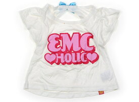 アースマジック EARTHMAGIC Tシャツ・カットソー 110 女の子 白・ロゴプリント 子供服 ベビー服 キッズ アウトレット ユーズド 【中古】キッズ・ベビー・マタニティ