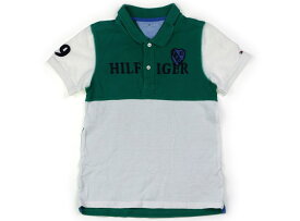 トミーヒルフィガー Tommy Hilfiger ポロシャツ 120 男の子 グリーン・オフ白・ロゴ 子供服 ベビー服 キッズ アウトレット ユーズド 【中古】キッズ・ベビー・マタニティ