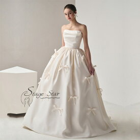 【最大30％OFF】ウェディングドレス aライン 花嫁 二次会 結婚式 披露宴 挙式 ドレス ロング ウエディングドレス ロングドレス 編み上げ ベアトップ プリンセスライン ウェディング ブライダル Wedding フォトウエディング 前撮り ホワイト 白