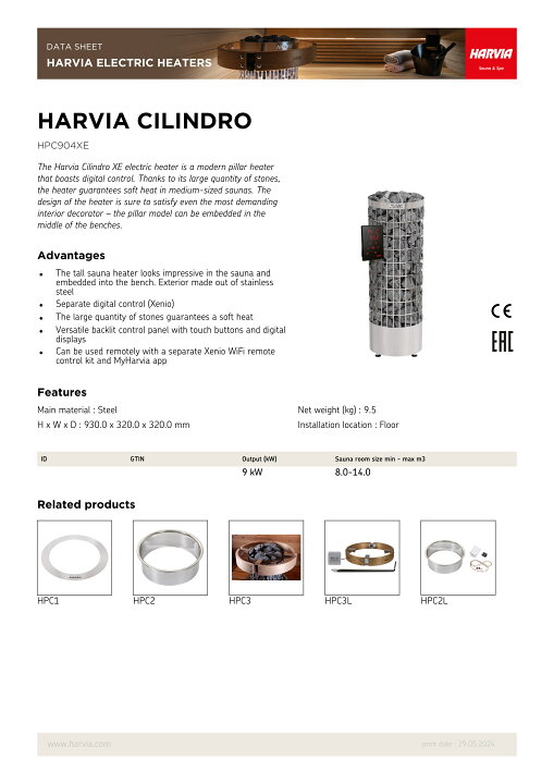 楽天市場】HARVIA ハルビア サウナ CILINDRO PC70 PC90 SAUNA STOVE  