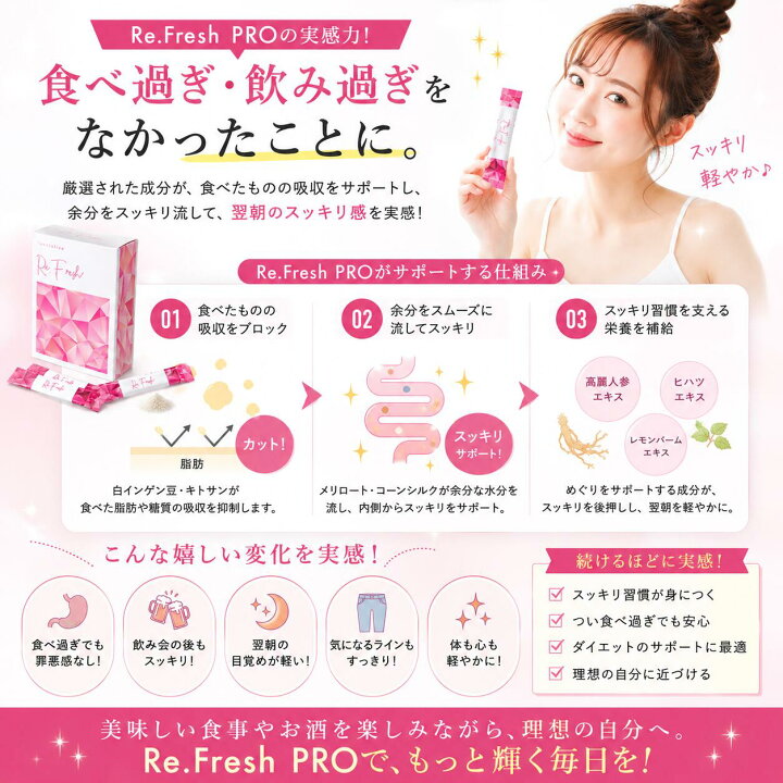 楽天市場】Re.fresh pro リフレッシュ リニューアル版 ダイエット 